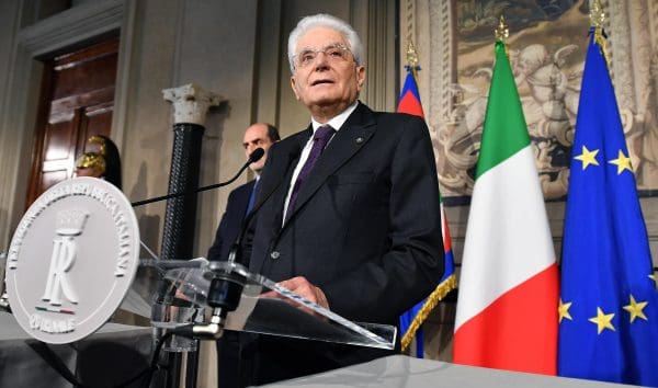 Italian President Sergio Mattarella adresses the media at the end of his meeting with the Italian parties at the Quirinal Palace during the third round of formal political consultations following the general elections, in Rome, Italy, 07 May 2018. Italian President Sergio Mattarella is holding a round of formal political consultations following the 04 March general election in order to make a decision on to whom to give a mandate to form a new government.   ANSA/ETTORE FERRARI