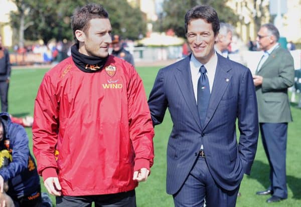 AS Roma's Francesco Totti (L) and the builder Luca Parnasi at ESPN Wide World of Sport Complex in Orlando, USA, 30 December 2012.    ANSA/ETTORE FERRARI