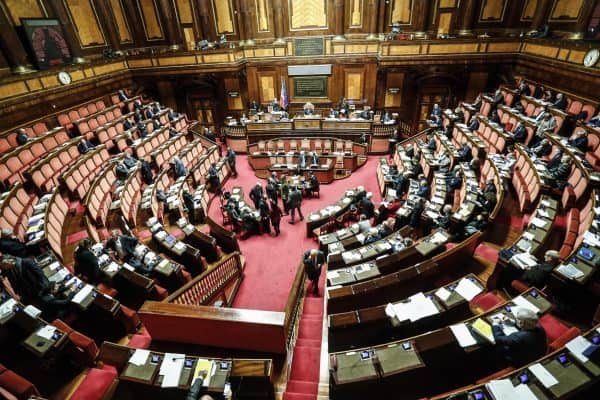 Un momento in Senato durante il voto di fiducia su Legge di Bilancio, Roma 23 dicembre 2017. ANSA/GIUSEPPE LAMI