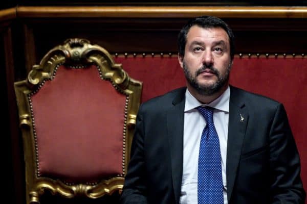 Il vicepremier e ministro dell'Interno Matteo Salvini nell'aula del Senato della Repubblica durante il Question Time, Roma, 25 ottobre 2018. ANSA/ANGELO CARCONI