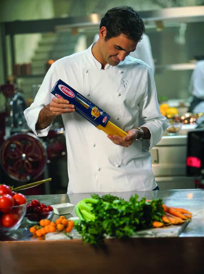 Roger Federer in uno spot Barilla