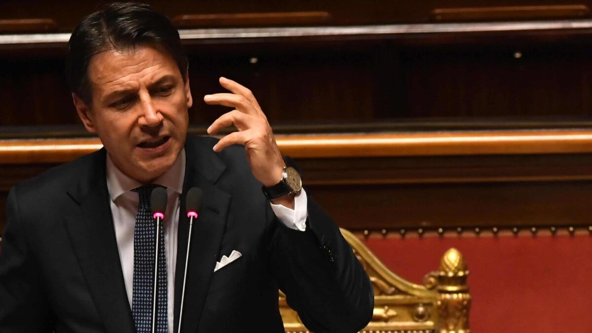 Italy's Prime Minister, Giuseppe Conte, intervenes in the debate at the Senate ahead of a second confidence vote on his coalition government, in Rome, Italy, 10 September 2019. 
ANSA/MAURIZIO BRAMBATTI