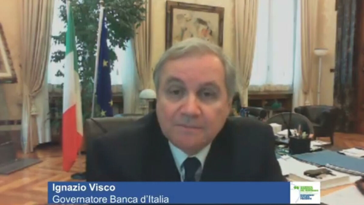 Il fermo immagine mostra il governatore della Banca d'Italia, Ignazio Visco,  durante il suo intervento in occasione della Giornata Mondiale del Risparmio, 30 ottobre 2020.
ANSA/ WWW.ACRI.IT
+++ NO SALES, EDITORIAL USE ONLY +++