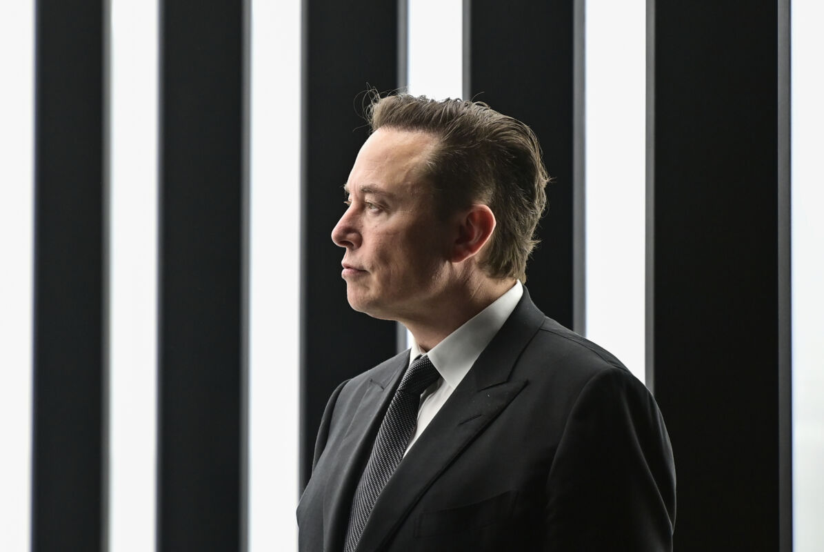 22 March 2022, Brandenburg, Grünheide: Elon Musk, Tesla CEO, attends the opening of the Tesla factory Berlin Brandenburg. The first European factory in Grünheide, designed for 500,000 vehicles per year, is an important pillar of Tesla's future strategy. Photo: Patrick Pleul/dpa-Zentralbild POOL/dpa