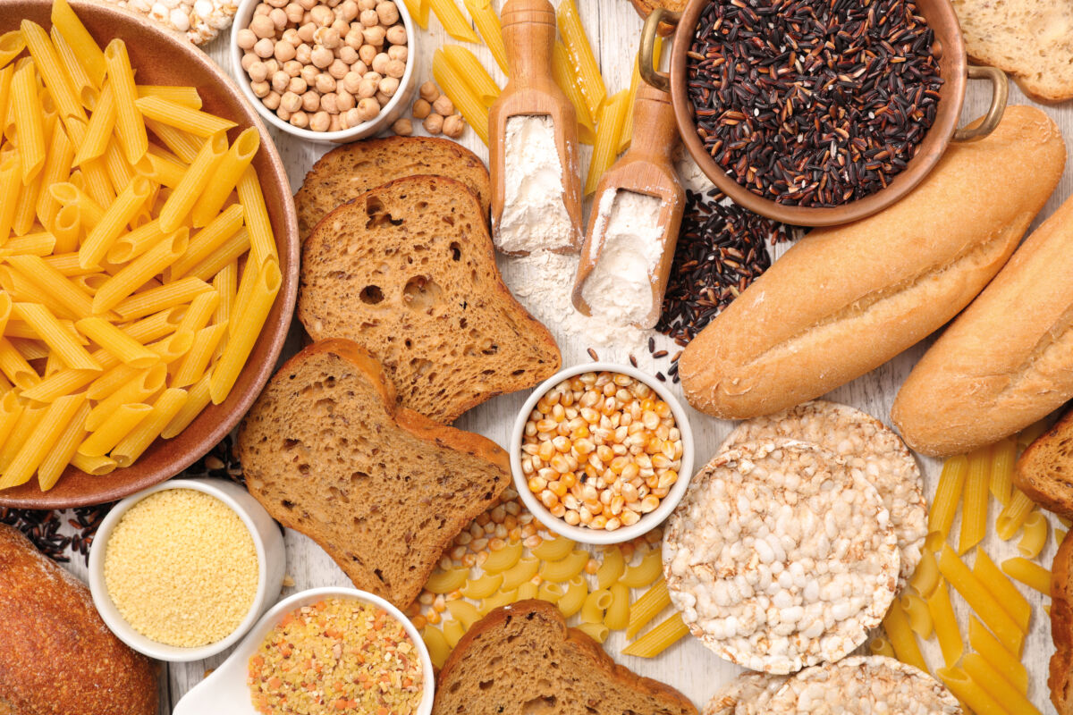 gluten free assortment, bread, pasta and flour