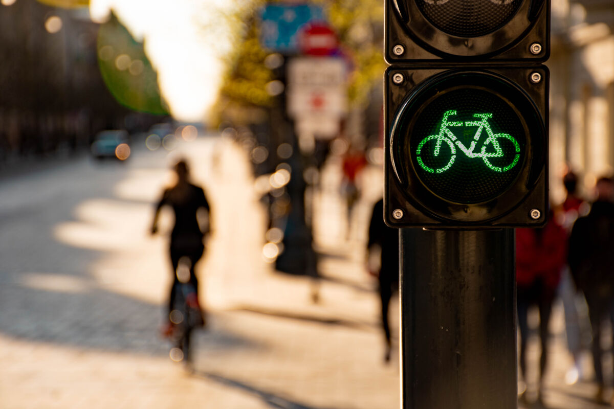 Sustainable,Transport.,Bicycle,Traffic,Signal,,Green,Light,,Road,Bike,,Free