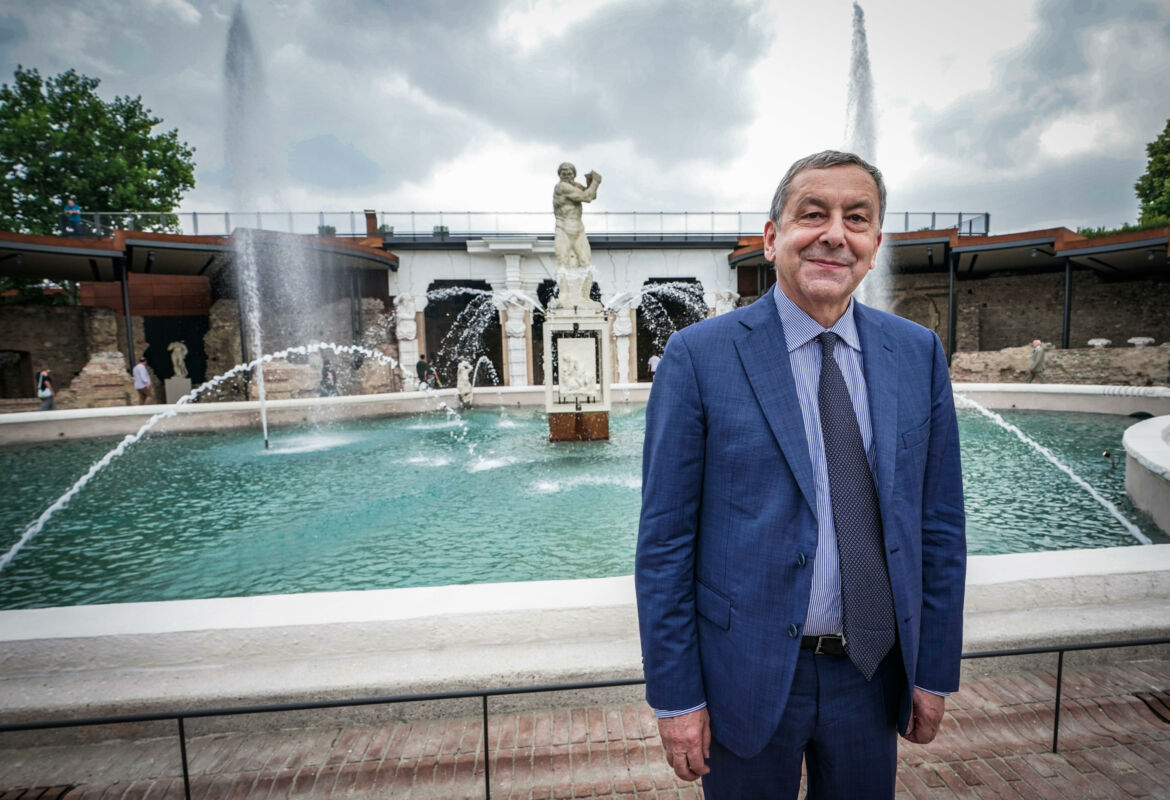 Francesco Profumo durante l'inaugurazione della Fontana dell'Ercole Colosso della Reggia di Venaria Reale, Torino, 21 giugno 2022. E' stato completato il recupero iniziato nel 1998.   ANSA / Tino Romano