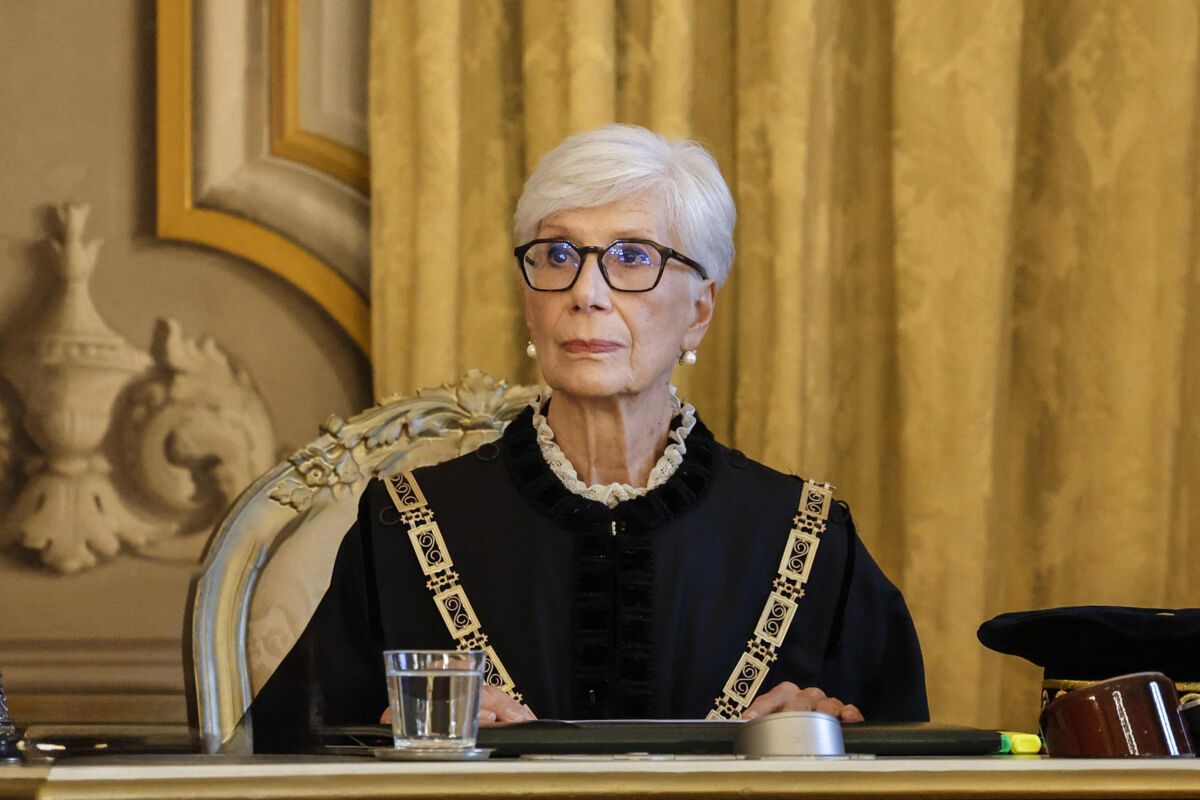 La presidente della Corte Costituzionale SIlvana Sciarra durante cerimania di saluto per fine mandato, Roma, 7 Novembre 2023. ANSA/GIUSEPPE LAMI