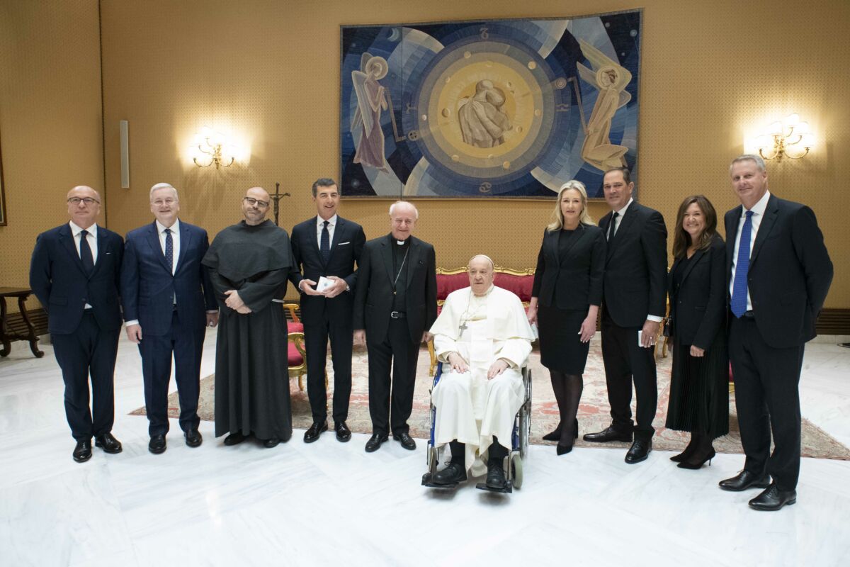 Vaticano, 24 aprile 2024.<br />Papa Francesco incontra Chuck Robbins, CEO di "Cisco"