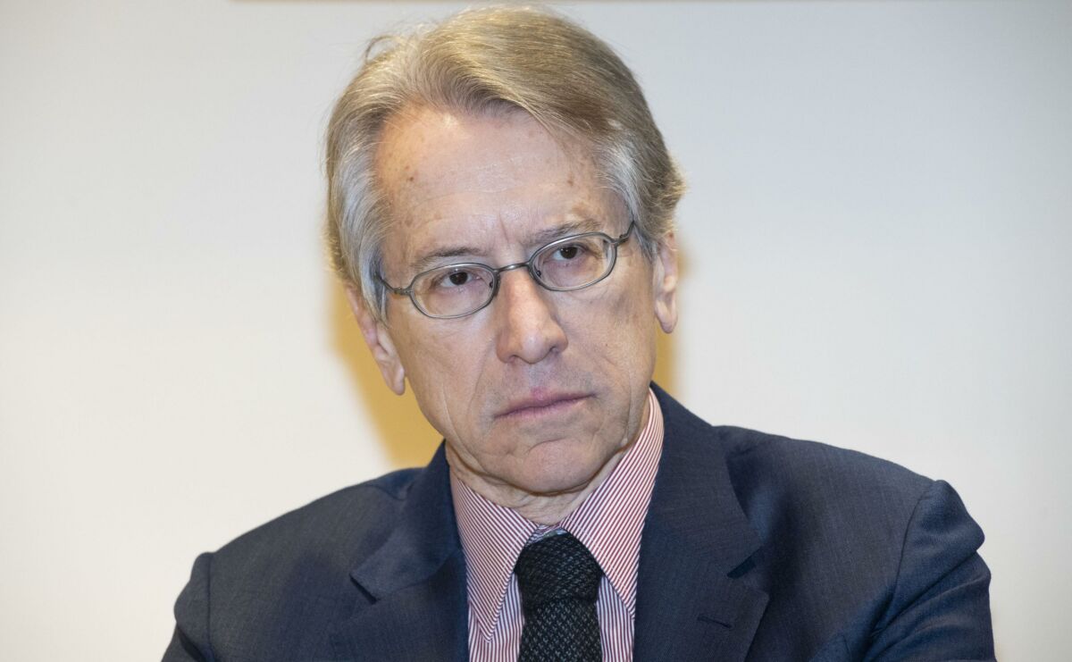 Giulio Terzi di Sant'Agata durante il seminario "Francia vs Italia: addio Libia?", Roma, 05 marzo 2019.
ANSA/CLAUDIO PERI