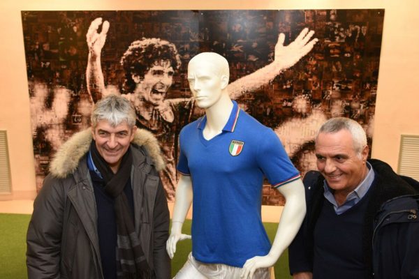 Paolo Rossi e Giorgio Panariello in visita alla  mostra 