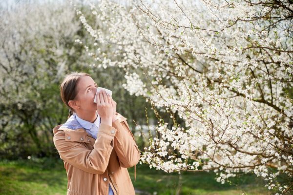 Woman,Allergic,Suffering,From,Seasonal,Allergy,At,Spring,,Posing,In