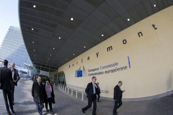 epa05875107 A fisheye lens photograph of the European Commission headquarters building, Berlaymont, in the European district, in Brussels, Belgium 28 March 2017.  EPA/OLIVIER HOSLET