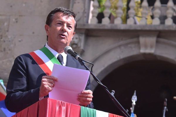 Bergamos mayor Giorgio Gori during the Anniversary of the liberation of Italy demonstration in Bergamo, Italy, 25 April 2023
ANSA/MICHELE MARAVIGLIA