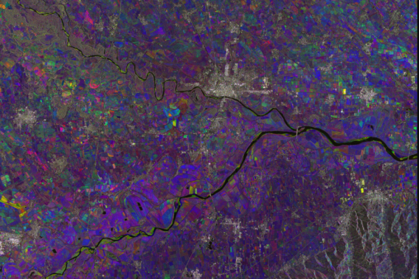 Immagine satellitare fiume Po @Asi