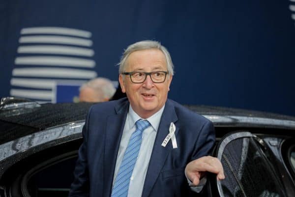 epa06621061 President of European Commission Jean Claude Juncker arrives for a European Council meeting in Brussels, Belgium, 22 March 2018. The spring meeting of the European Council is expected to focus on economic and trade affairs. The Heads of states and governments, according to the Council's agenda, will also look at other pressing issues, including taxation, and the situation in the Western Balkans, Turkey and Russia. The European leaders in an EU 27 format (without Britain) will also discuss the 'Brexit' and 'eurozone' topics.  EPA/ARIS OIKONOMOU / POOL