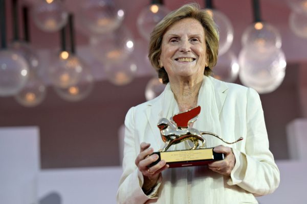Italian director Liliana Cavani poses after she received the Golden Lion for Lifetime Achievement Award during the Venice International Film Festival, in Venice, Italy, 30 August 2023. The 80th edition of the Venice Film Festival runs from 30 August to 09 September 2023.   ANSA/ETTORE FERRARI
