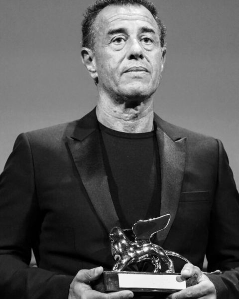 Italian director Matteo Garrone holds the Silver Lion for Best Director for 'Io Capitano (Me Captain)' during the closing ceremony of the 80th annual Venice International Film Festival, in Venice, Italy, 09 September 2023. The 80th edition of the Venice Film Festival runs from 30 August to 09 September 2023. ANSA/CLAUDIO ONORATI