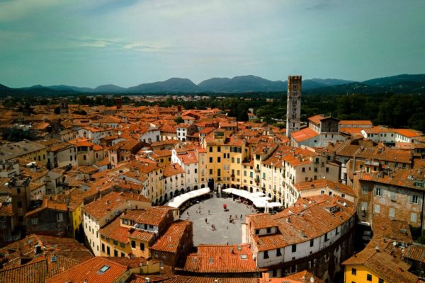 Aerial,View,Of,The,Main,Square,Piazza,Dell,Anfiteatro,In