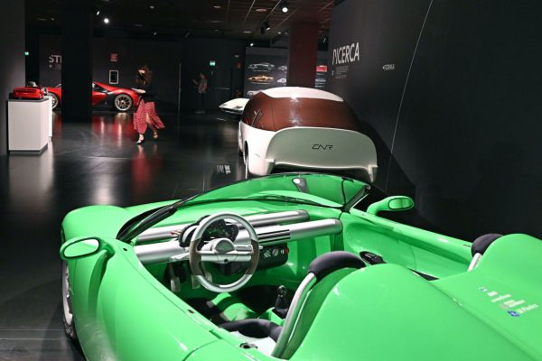 Presentazione dell'esposizione Pininfarina 'La forma del futuro: 90 (+1) anni di stile e innovazioneí presso il Museo Nazionale automobile-Mauto, Torino, 20 maggio 2021 ANSA/ALESSANDRO DI MARCO