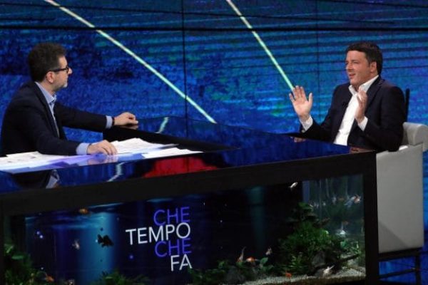 L'ex segretario del Pd Matteo Renzi ospite della trasmissione di Rai1 "Che tempo che fa" condotta da Fabio Fazio, Milano, 29 Aprile 2018.
ANSA / MATTEO BAZZI