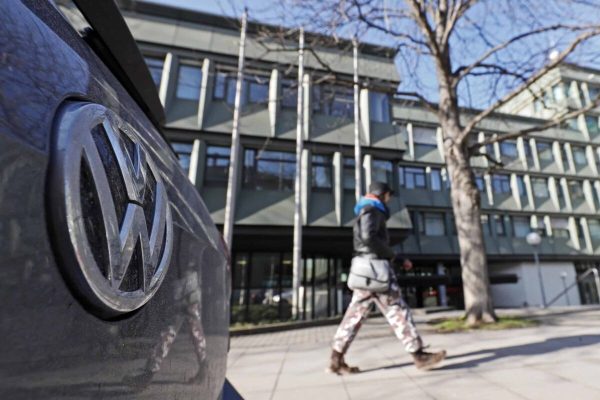 epa07486365 (FILE) - A VW (Volkswagen) logo on a car seen in front of the Higher Regional Court (OLG) in Stuttgart, Germany, 05 February 2019 (reissued 05 April 2019). Media reports on 05 April 2019 state the EU commission regulators in a statement have charged German carmakers Daimler, Volkswagen and BMW of collusion in the area of emissions cleaning technology by 'participating in a collusive scheme, in breach of EU competition rules, to limit the development and roll-out of emission-cleaning technology for new diesel and petrol passenger cars sold in the European Economic Area'.  EPA/RONALD WITTEK