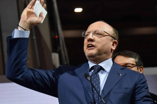 IL presidente di Confindustria, Vincenzo Boccia , in occasione della seconda e conclusiva giornata dell'evento Connext, 8 febbraio 2019. ANSA/DANIEL DAL ZENNARO