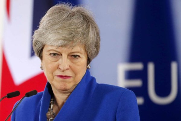 epa07497826 British Prime Minister Theresa May speaks at a press conference after a special EU summit on Brexit at the European Council in Brussels, Belgium, 11 April 2019. EU leaders gathered for an emergency summit in Brussels to discuss a new Brexit extension.  EPA/JULIEN WARNAND