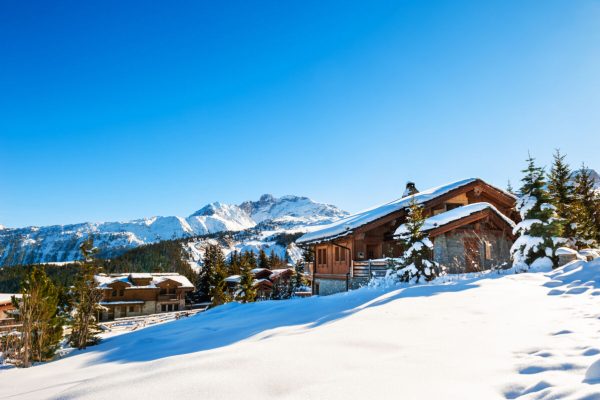 Courchevel,Village,In,Alps,Mountains,,France.,Winter,Ski,Resort.,Famous