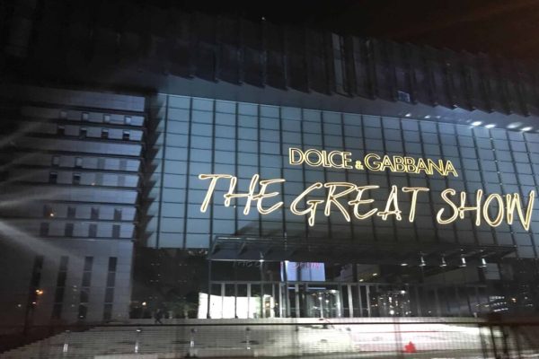 epa07182365 A general view of the venue for The Great Show of Dolce and Gabbana in Shanghai, China, 19 November 2018 (issued 22 November 2018). The Italian luxury fashion house canceled The Great Show in Shanghai hours before the scheduled time after celebrities boycotted invites made by its designer and co-founder Stefano Gabbana, following the brand's Instagram comments that were deemed racist towards China.  EPA/STR CHINA OUT