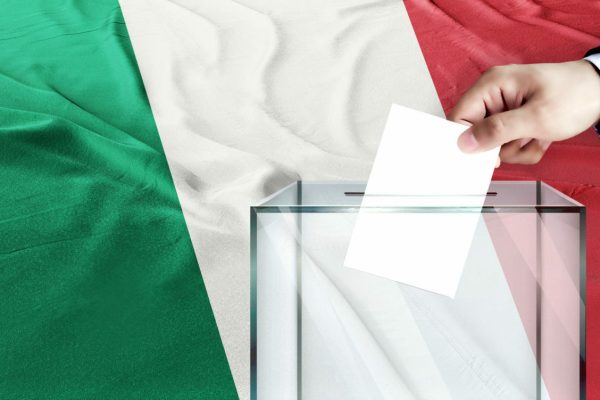 Italy,Flag,,Italy,The,Symbol,Of,Elections,Male,Hand,Puts