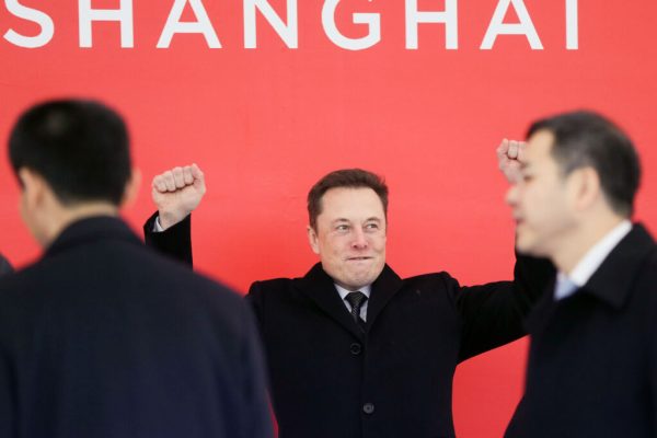 Jan. 7, 2019 - Shanghai China - Tesla CEO ELON MUSK (C) attends the groundbreaking ceremony of Tesla Shanghai Gigafactory in Shanghai, east China, Jan. 7, 2019. U.S. electric carmaker Tesla Inc. broke ground on its Shanghai factory, becoming the first to benefit from a new policy allowing foreign carmakers to set up wholly-owned subsidiaries in China. The new plant, Tesla's first outside the United States, is located in Lingang Area, a high-end manufacturing park in the southeast harbor of Shanghai. It is designed with an annual capacity of 500,000 electric cars. (Credit Image: © Xinhua via ZUMA Wire)