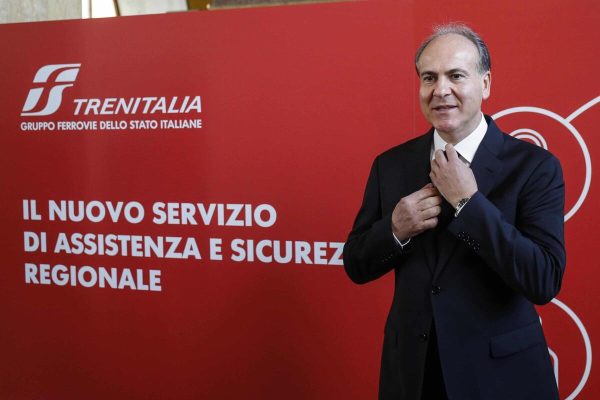 Gianfranco Battisti, Amministratore delegato di Ferrovie dello Stato durante la conferenza stampa di presentazione del nuovo ''Servizio di assistenza e sicurezza regionale, Stazione Termini, Roma 16 Novembre 2018. ANSA/FABIO FRUSTACI