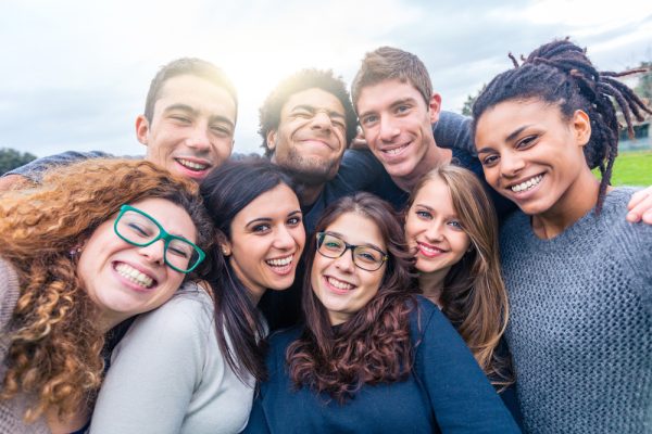 Multiracial,People,Together,In,A,Selfie,Making,Funny,Faces,-