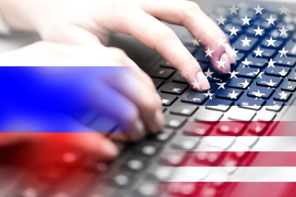 Russian,Hacking,Usa.,Concept,Of,Hacking,Into,The,Computer.