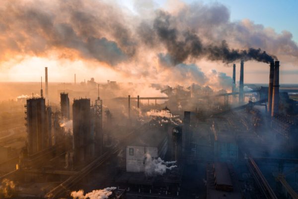 Industry,Metallurgical,Plant,Dawn,Smoke,Smog,Emissions,Bad,Ecology,Aerial