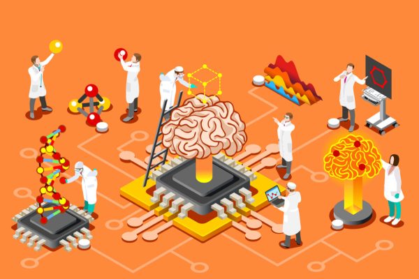 Brain,With,Chip,,Artificial,Intelligence,And,Human,Science,Research.,Isometric