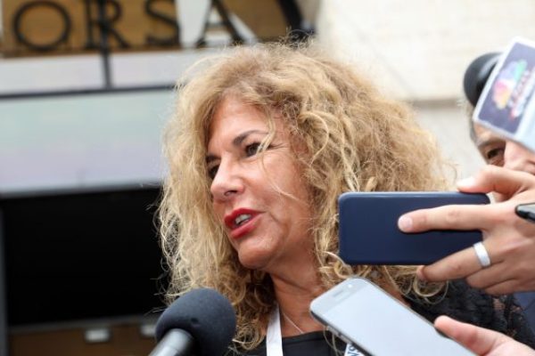 Emma Marcegaglia in occasione del Consob Day l'incontro annuale con i mercato finanziario che si tiene a Palazzo Mezzanotte a  Milano 11 Giugno 2018.
ANSA / MATTEO BAZZI