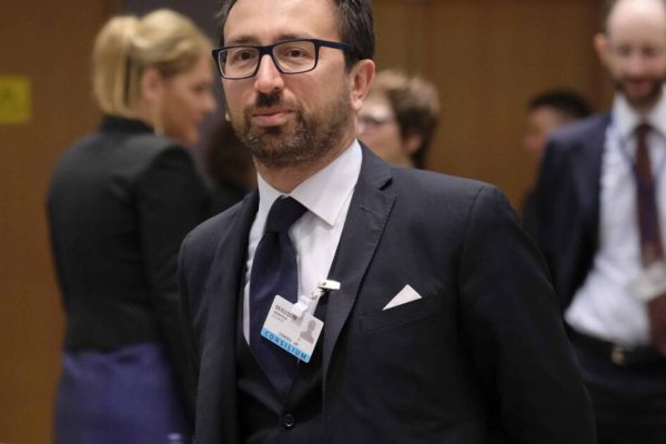 epa07421629 Italian Justice Minister Alfonso Bonafede attending the European Justice Ministers Council in Brussels, Belgium, 08 March 2019. According to media reports, participants are expected to debate and adopt the Council's directive on rules on the appointment of legal representatives for the purpose of gathering evidence in criminal proceedings.  EPA/OLIVIER HOSLET
