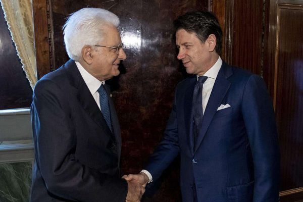 epa07800597 A handout photo made available by the Quirinal Press Office shows Italian Prime Minister Giuseppe Conte (R) and Italian President Sergio Mattarella (L) during their meeting at the Quirinal Palace in Rome, Italy, 29 August 2019. Outgoing premier Giusppe Conte is set to get a fresh mandate to try to form a new government majority with the anti-establishment 5-Star Movement (M5S) and the centre-left Democratic Party (PD) replacing the M5S-League administration which nationalist League leader Matteo Salvini brought down earlier this month.  EPA/PAOLO GIANDOTTI / QUIRINAL PRESS OFFICE / HANDOUT  HANDOUT EDITORIAL USE ONLY/NO SALES