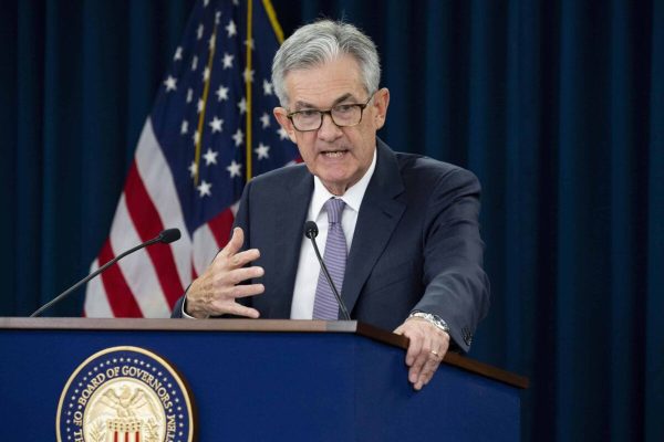 epa07851640 US Federal Reserve Board Chairman Jerome Powell holds a news conference after a Federal Open Market Committee meeting in Washington, DC, USA, 18 September 2019. The Federal Reserive lowered its short-term benchmark interest rate today by a quarter percentage point. Since the Federal Open Market Committee meeting in July, information gathered shows the US labor market remains strong and 'economic activity has been rising at a moderate rate', according to the Federal Reserve.  EPA/MICHAEL REYNOLDS