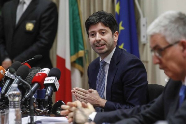 Italian Health Minister, Roberto Speranza, during a press conference at the end of the summit of Health Ministers of neighboring countries with Italy on the Coronavirus situation, Rome, Italy, 25 February 2020.
ANSA/GIUSEPPE LAMI