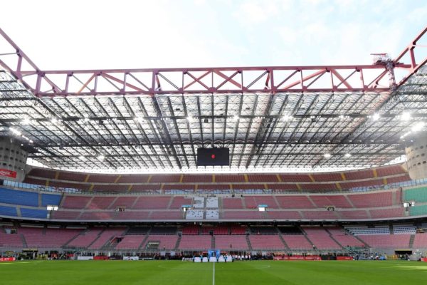 The Giuseppe Meazza stadium is empty. The Italian serie A match between Ac Milan and Genoa  takes place behind closed doors to counter the emergence of the Coronavirus. Milan 08 Marzo  2020.
ANSA / MATTEO BAZZI