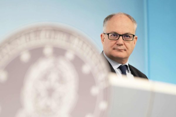 This handout photo provided by the Chigi Palace Press Office shows Italian Economy minister Roberto Gualtieri during a press about the coronavirus emergency, in Rome, Italy, 11 March 2020.
ANSA/ CHIGI PALACE PRESS OFFICE/ FILIPPO ATTILI
+++ ANSA PROVIDES ACCESS TO THIS HANDOUT PHOTO TO BE USED SOLELY TO ILLUSTRATE NEWS REPORTING OR COMMENTARY ON THE FACTS OR EVENTS DEPICTED IN THIS IMAGE; NO ARCHIVING; NO LICENSING +++