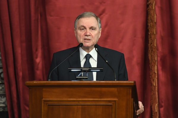 Il governatore della Banda d'Italia, Ignazio Visco, nelle Considerazioni Finali presentate venerdì mattina a Palazzo Koch, 29 maggio 2020. ANSA/ALESSANDRO DI MEO