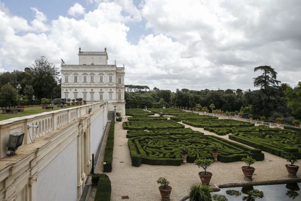 A general view of Villino Algardi, which is located inside the park of Villa Doria Pamphili, where from Friday afternoon on will hold the ''States General of the Economy'' organized by the Italian government to define the Italian economic recovery plan after the emergency linked to the spread of Covid-19, Rome June 10, 2020. ANSA/FABIO FRUSTACI