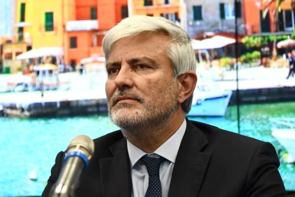 Il presidente di Enit Giorgio Palmucci, durante la conferenza stampa di presentazione delle azioni di promozione della Liguria sul mercato turistico nazionale e internazionale. Genova, 15 Gennaio 2020.
ANSA/LUCA ZENNARO