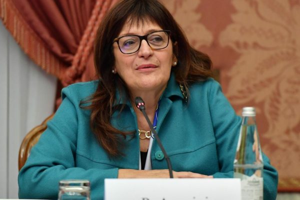 Paola Ansuini durante la presentazione del nuovo portale web della Banca d'Italia sull'educazione finanziaria, Roma, 22 novembre 2019. ANSA/ETTORE FERRARI