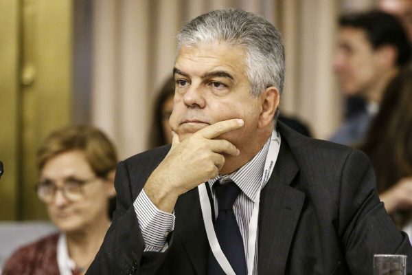 CEO of Terna, Luigi Ferraris, during the 9th Italy-Latin America and Caribbean Conference on the theme ''Together for sustainable growth'' at the headquarter of Ministry of Foreign Affairs and International Cooperation, Farnesina Palace, Rome, 10 Oct 2019.  ANSA/FABIO FRUSTACI