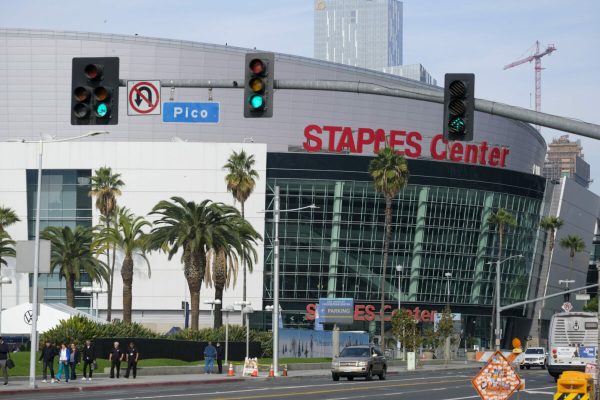 November 18, 2021, Los Angeles, California, USA: Staples Center is seen Thursday, Nov. 18, 2021, in Los Angeles. The Staples Center in downtown Los Angeles will be renamed Crypto.com Arena on Christmas. The home of the NBA's Lakers and Clippers, the NHL's Kings and the WNBA's Sparks will change its name after 22 years. (Credit Image: © Ringo Chiu/ZUMA Press Wire)